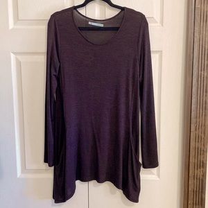 Maurices Tunic with Pockets! Medium / Marled Wine & Black